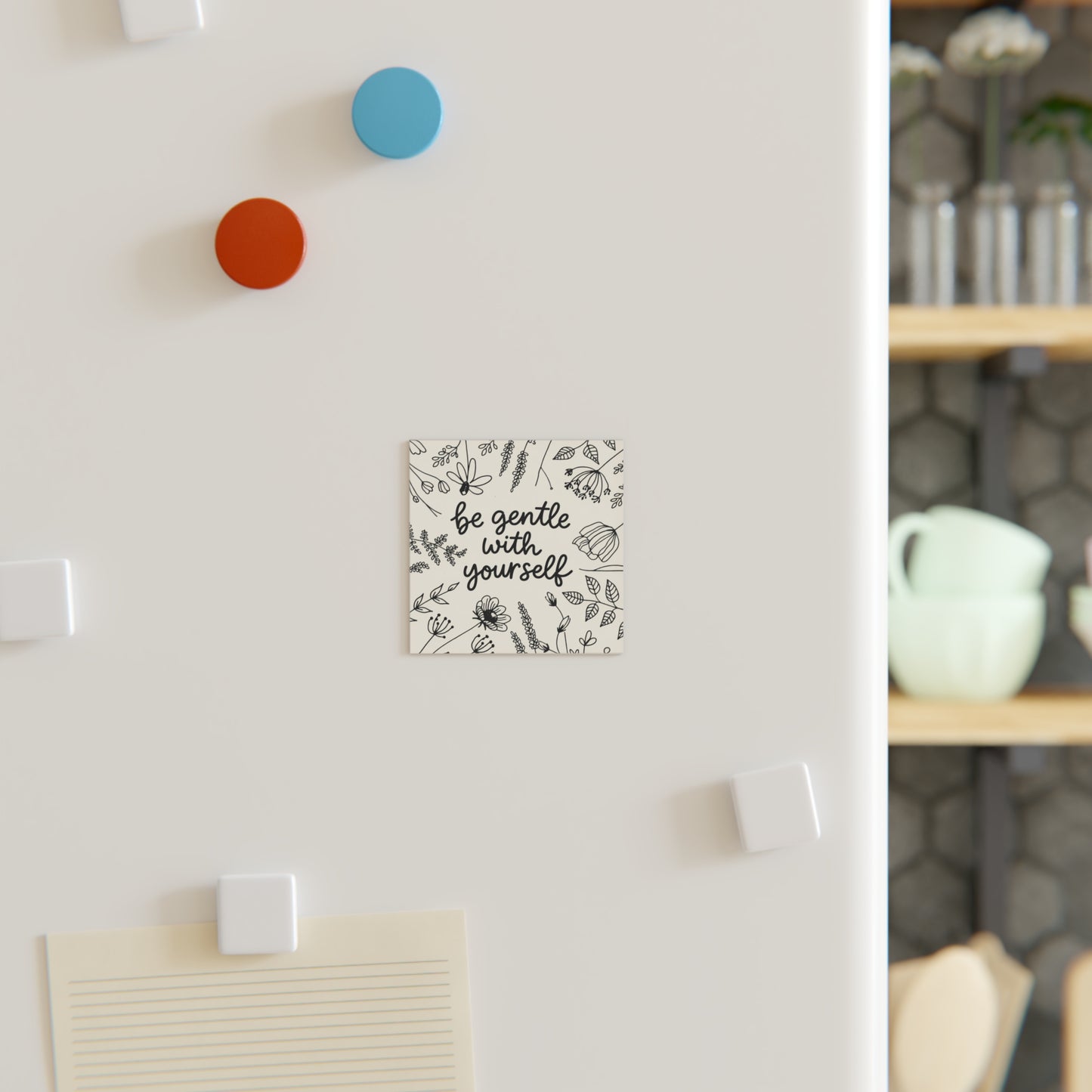 Be Gentle With Yourself – Whimsical Botanical Encouragement Magnet