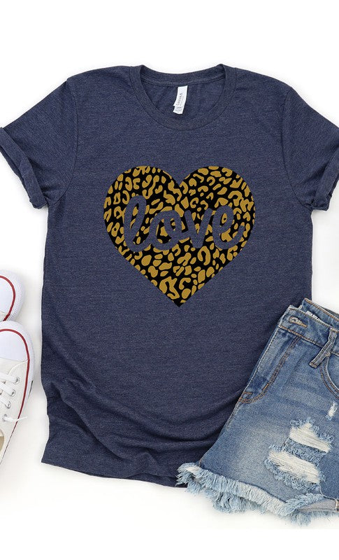 Love Leopard Heart Graphic Tee PLUS