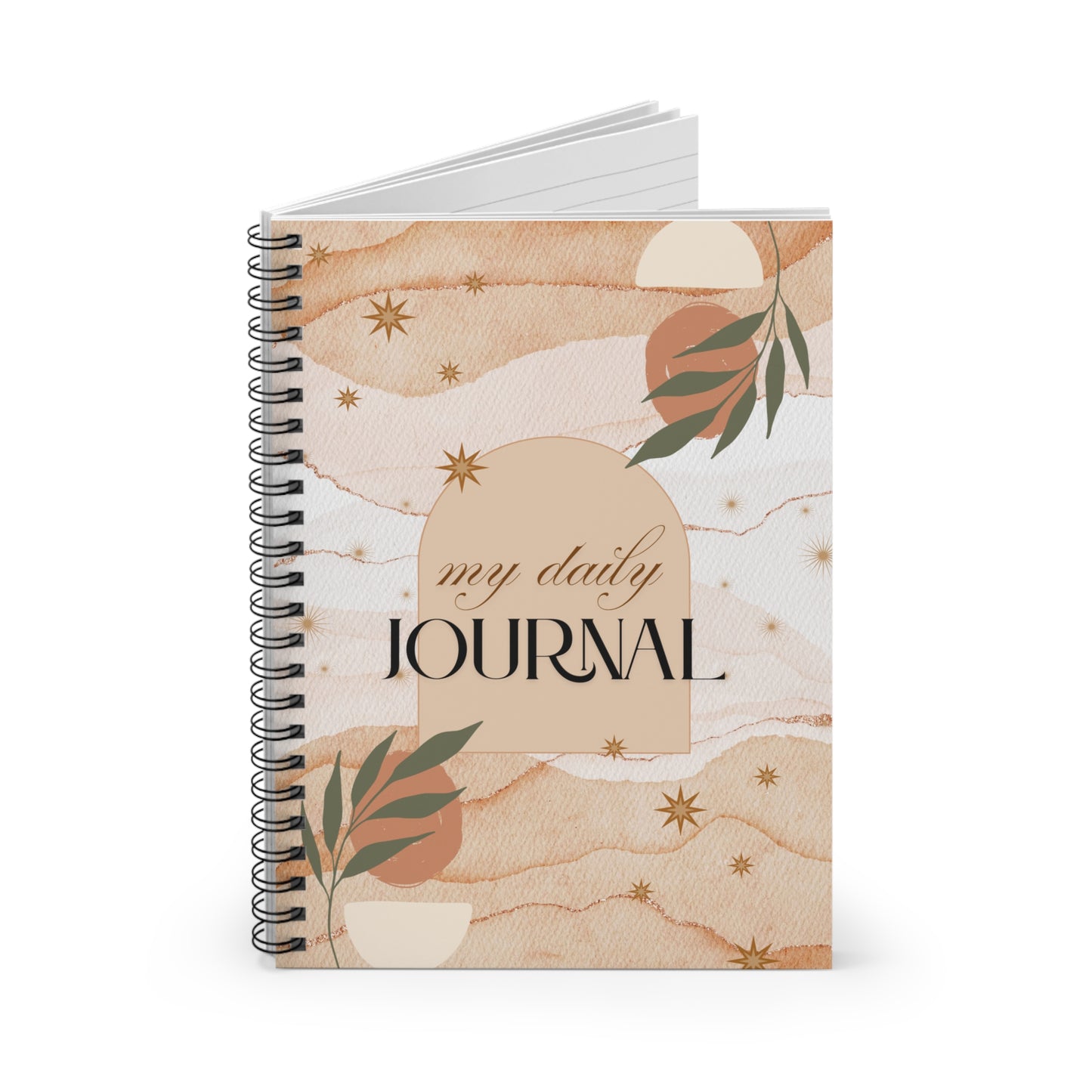Boho Celestial Journal — Spiral Ruled Notebook