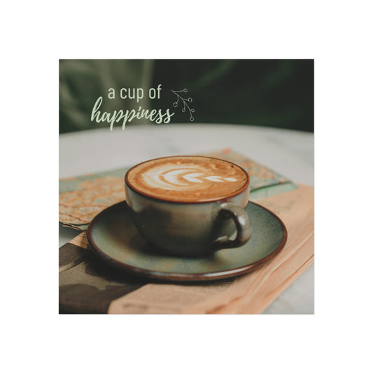 A Cup of Happiness Magnet — Cozy Coffee Quote Decor