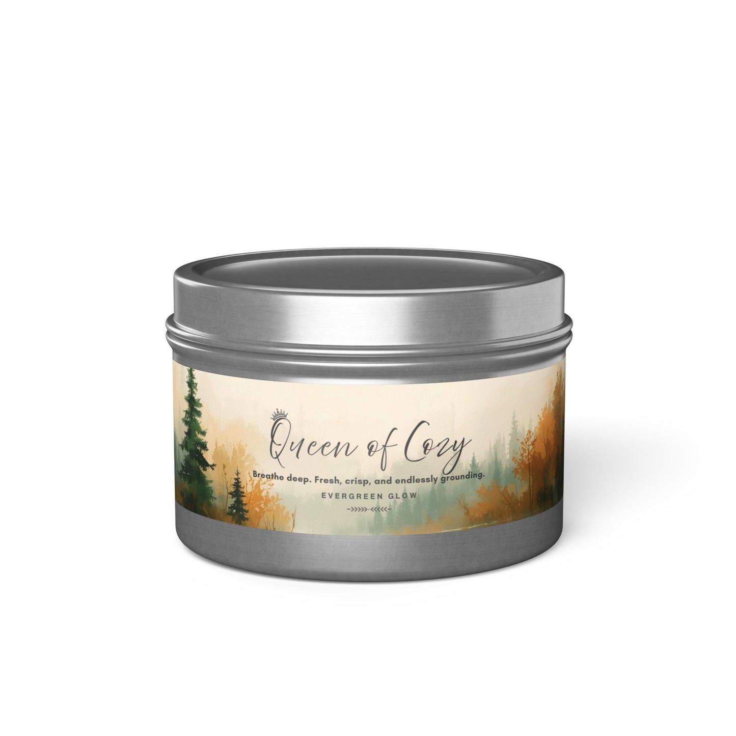 Queen of Cozy Tin Candles | Evergreen Glow