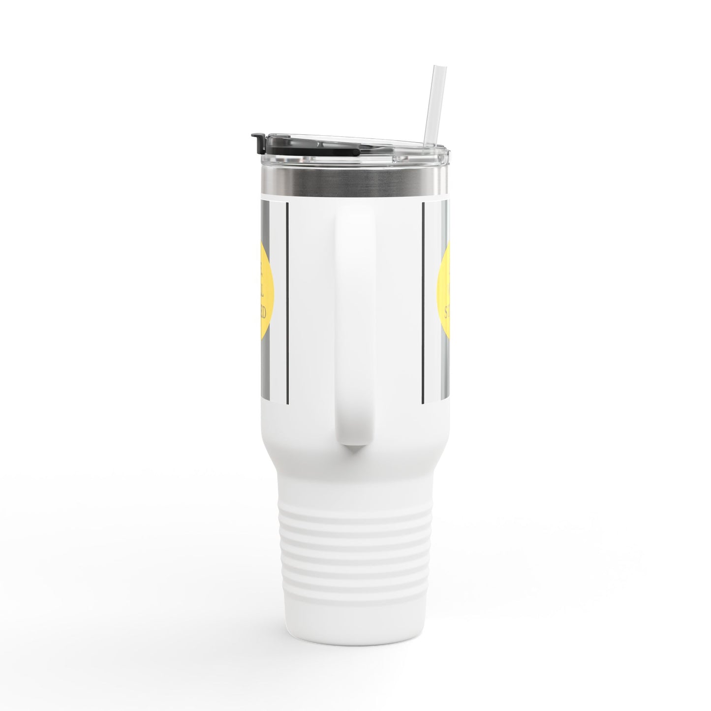 Life, Well Styled – Chic Stripe Insulated Travel Tumbler with Handle