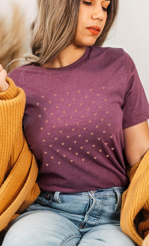 Polkadot Heart Grid Graphic Tee