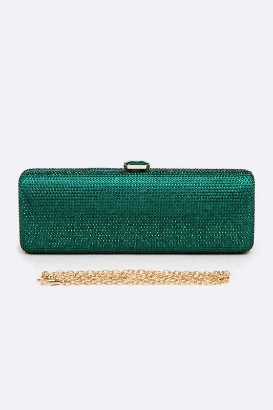 Slim Crystal Pave Box Clutch