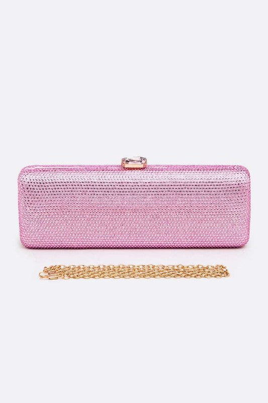 Slim Crystal Pave Box Clutch