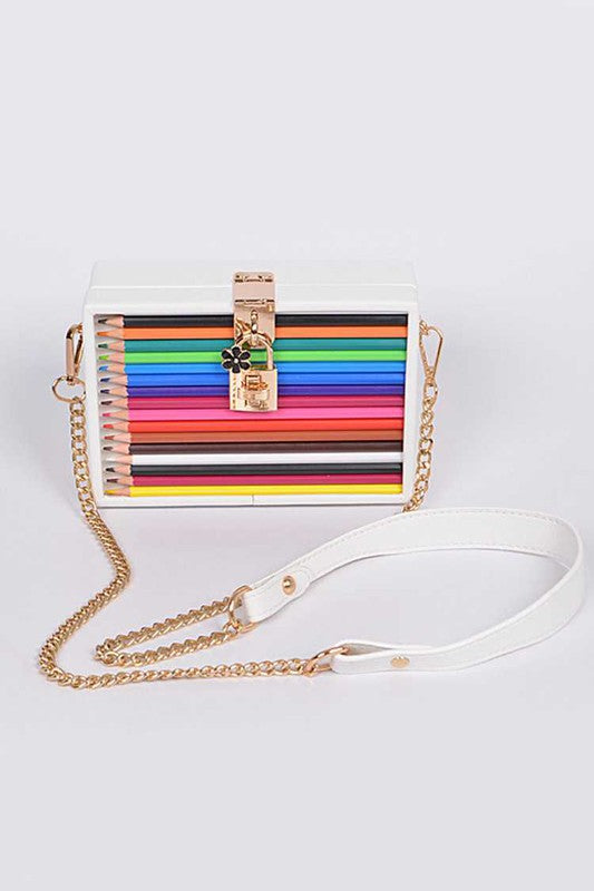 Iconic Locket Color Pencil Box Clutch