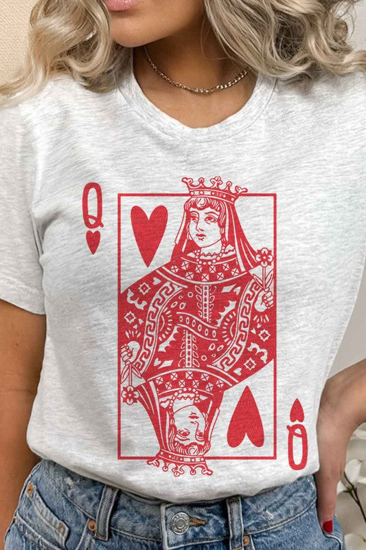 PLUS SIZE QUEEN OF HEARTS GRAPHIC TEE / T-SHIRT