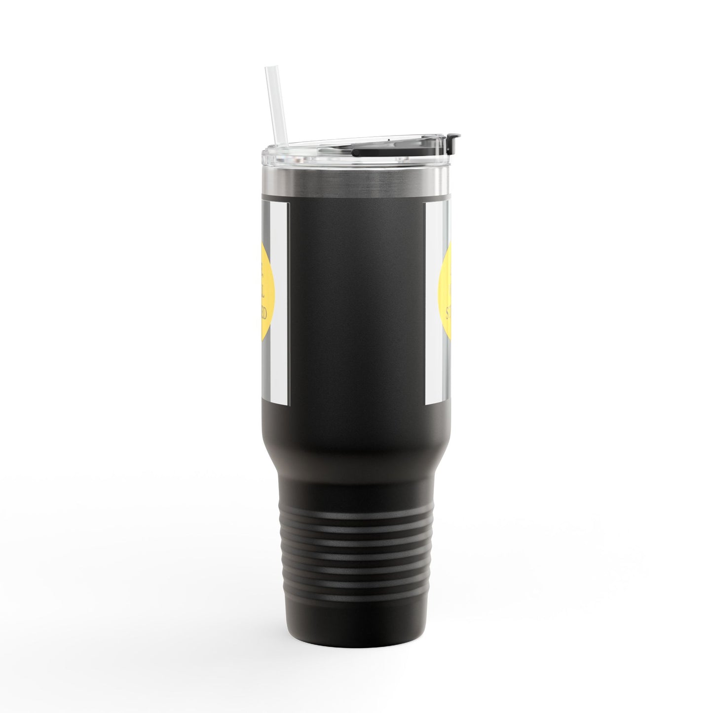 Life, Well Styled – Chic Stripe Insulated Travel Tumbler with Handle