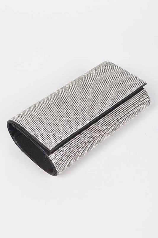 Rhinestone Metallic Evening Clutch Bag