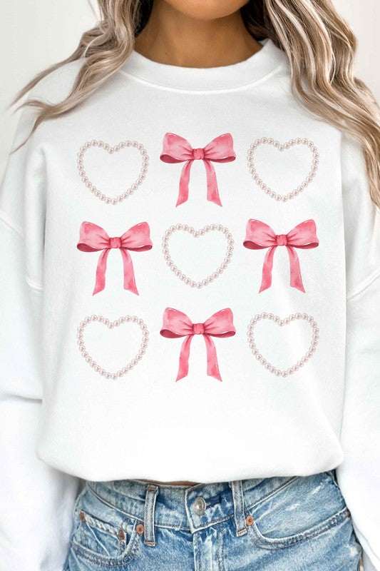 HEARTS AND BOWS PEARL OVERSIZED SWEATSHIRT