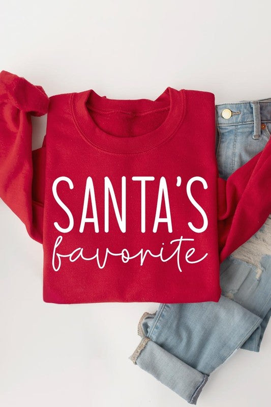 Santa's Favorite Graphic Fleece Sweatshirts