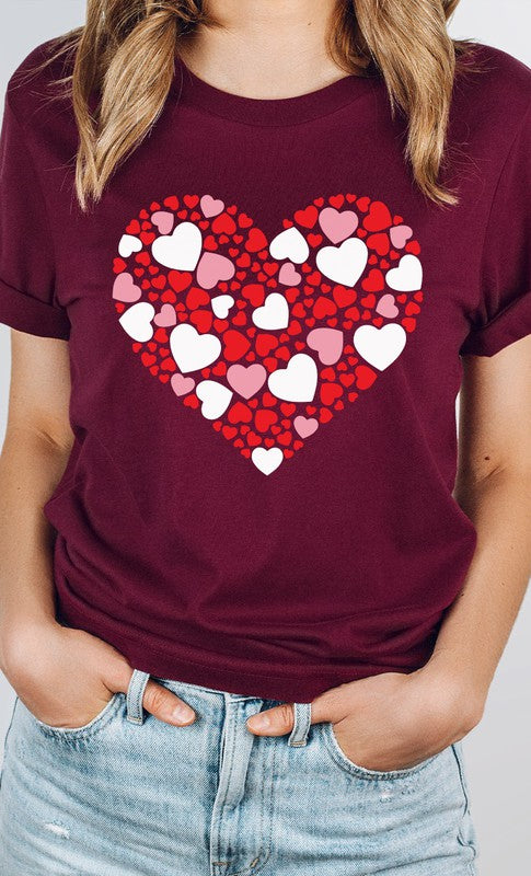 Multiple Heart Pattern in Heart PLUS Graphic Tee