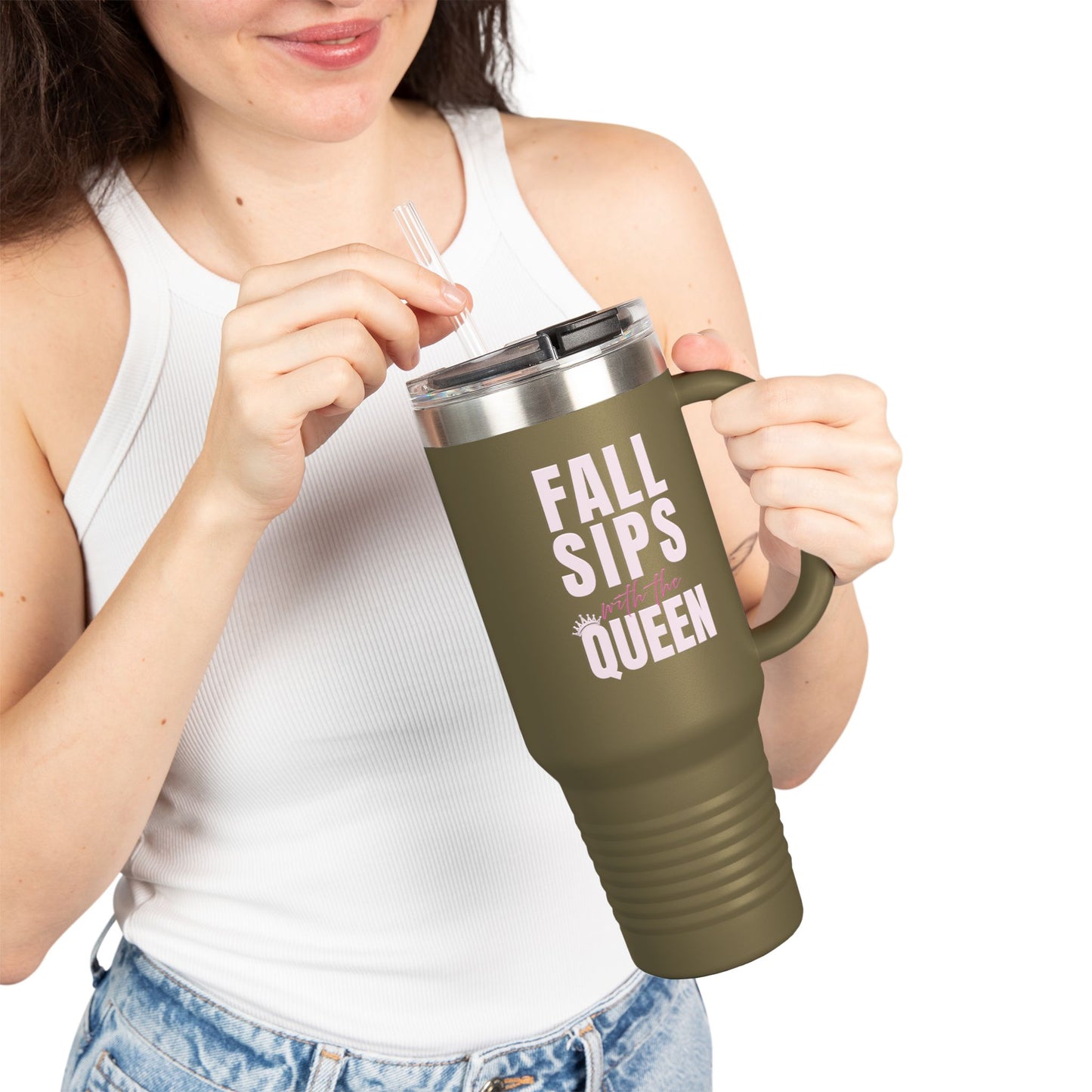 Fall Sips Queen Insulated Travel Mug