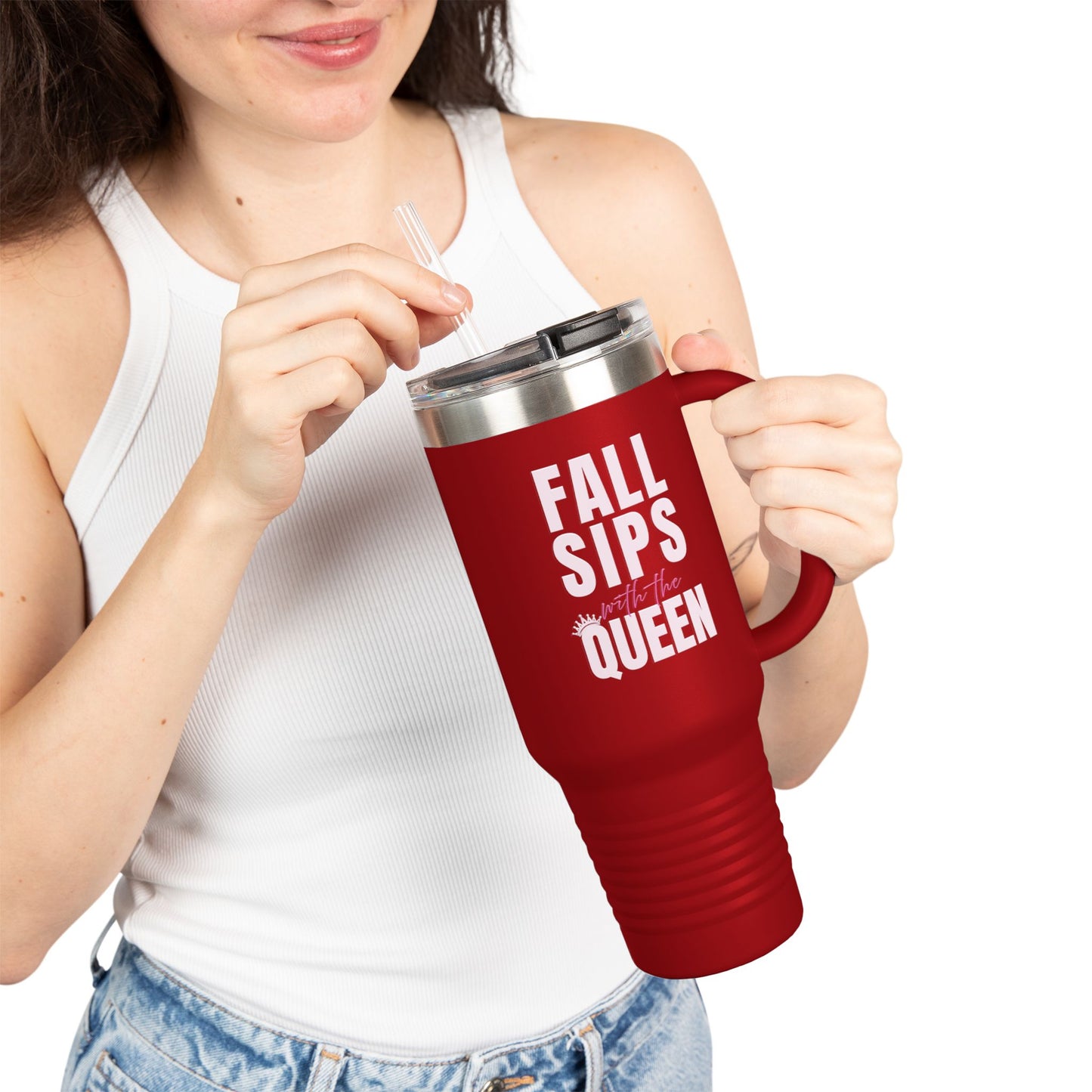 Fall Sips Queen Insulated Travel Mug
