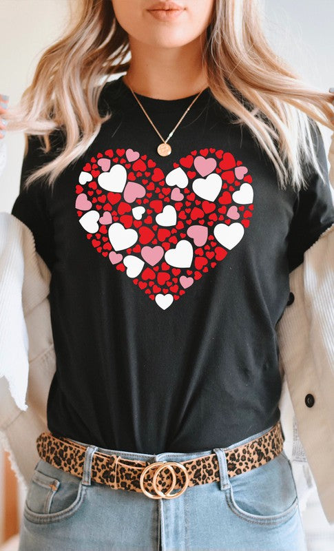 Multiple Heart Pattern in Heart PLUS Graphic Tee