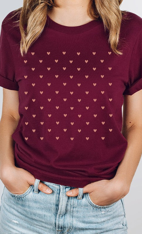 Polkadot Heart Grid Graphic Tee