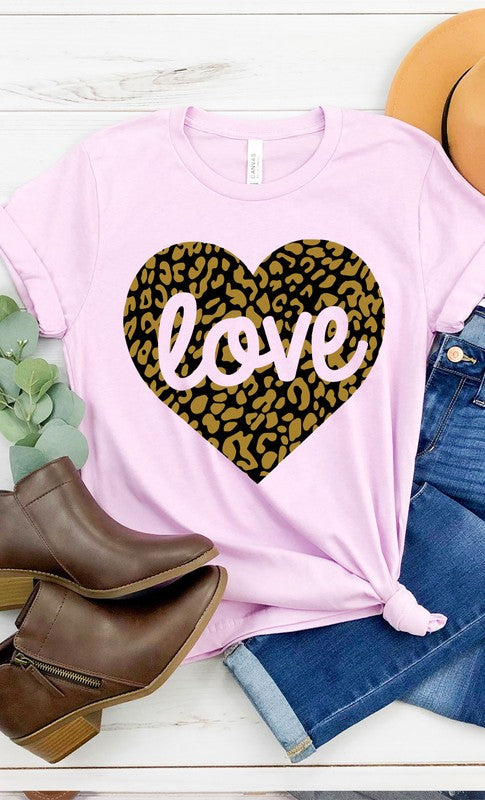 Love Leopard Heart Graphic Tee PLUS