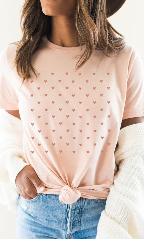 Polkadot Heart Grid Graphic Tee