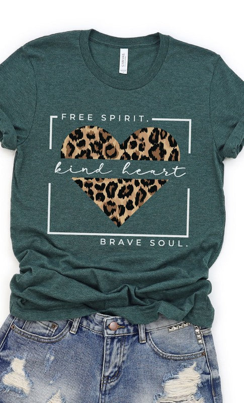 Free Spirit Leopard Heart Graphic Tee