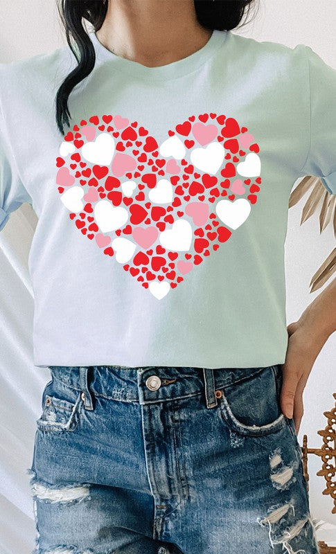 Multiple Heart Pattern in Heart PLUS Graphic Tee