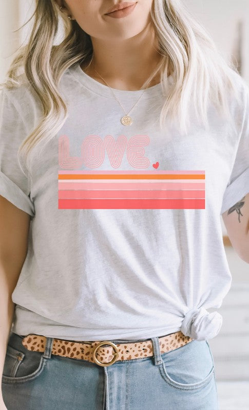 Retro Love Gradient Lines Graphic Tee