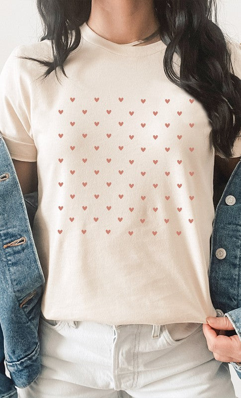 Polkadot Heart Grid Graphic Tee