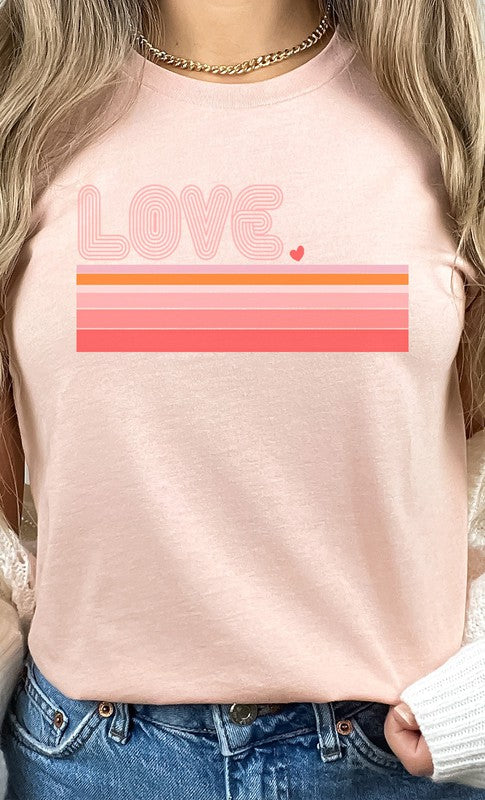 Retro Love Gradient Lines PLUS SIZE Graphic Tee