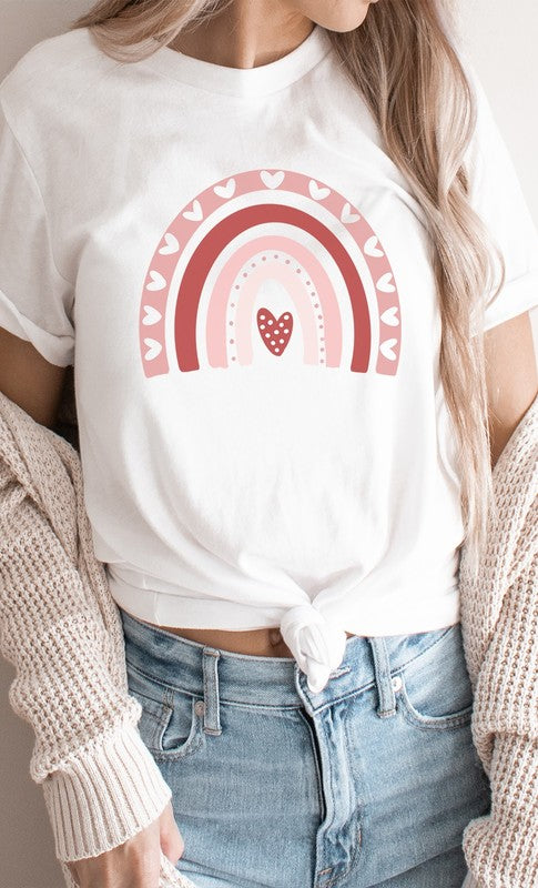 Valentines Day Heart Rainbow PLUS SIZE Graphic Tee