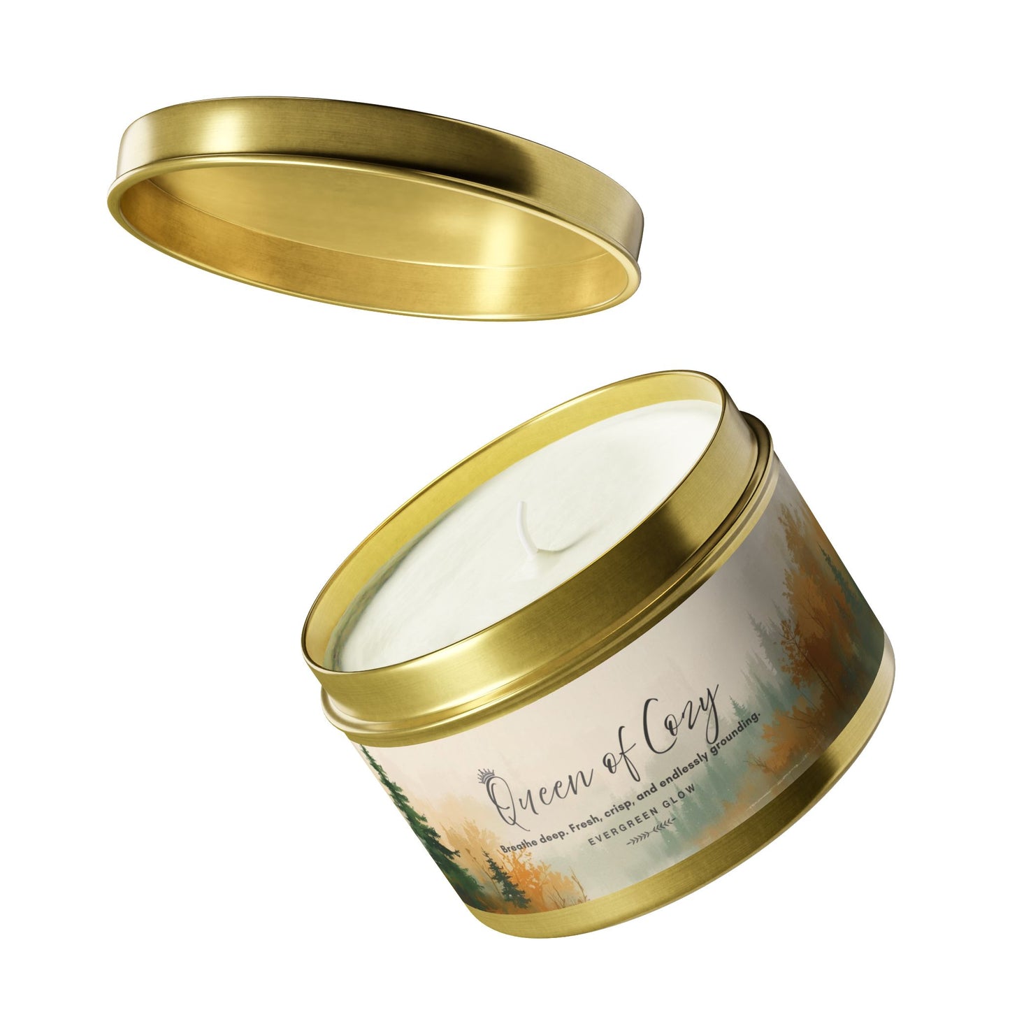 Queen of Cozy Tin Candles | Evergreen Glow