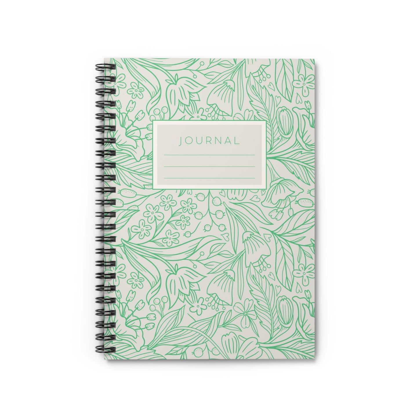 The Garden Journal — Spiral Ruled Notebook with Botanical Line Art