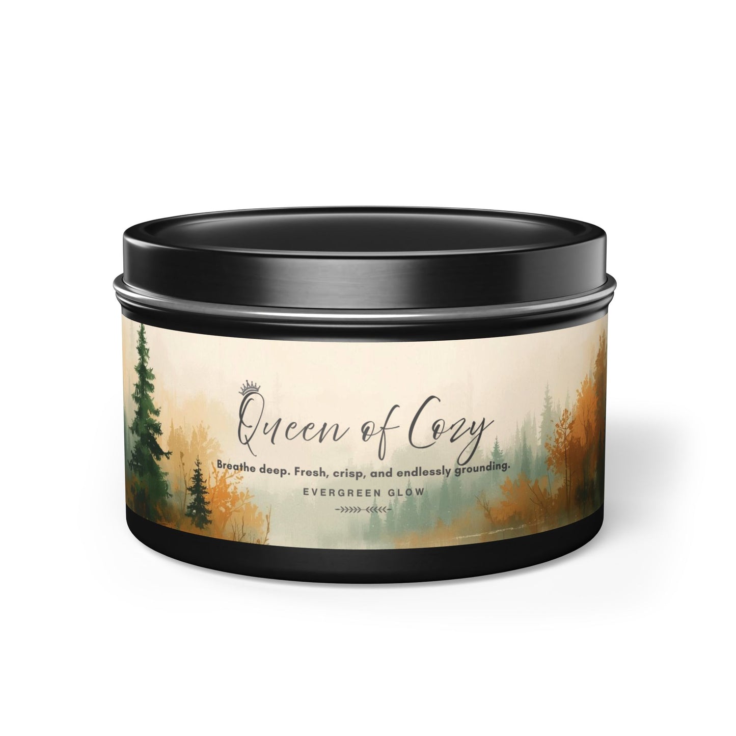 Queen of Cozy Tin Candles | Evergreen Glow