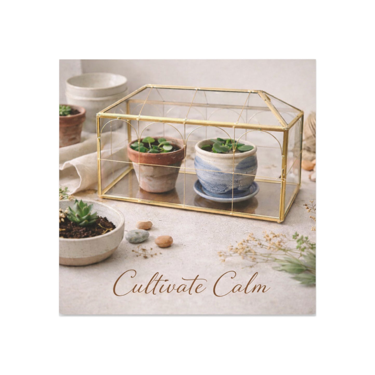 Cultivate Calm – Botanical Terrarium Plant Lover Magnet