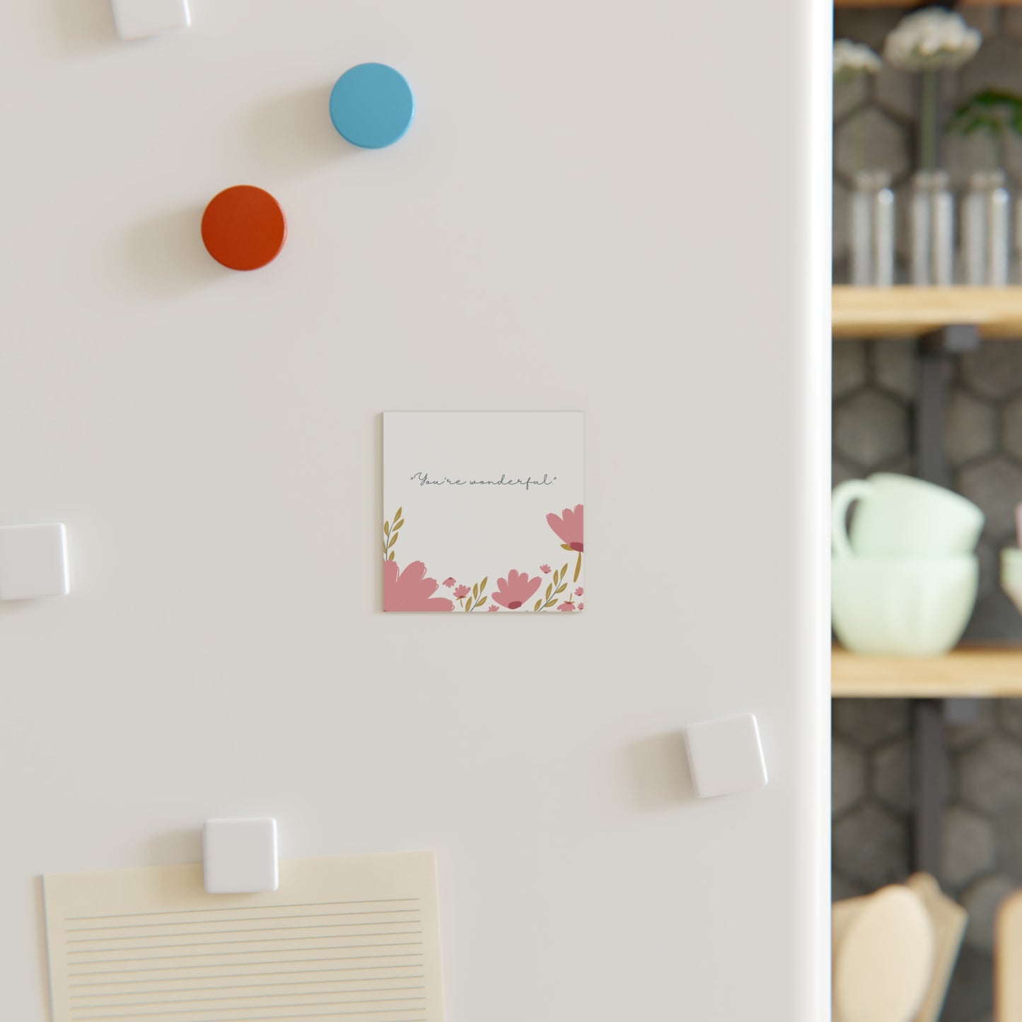 You’re Wonderful Magnet — Floral Affirmation Decor