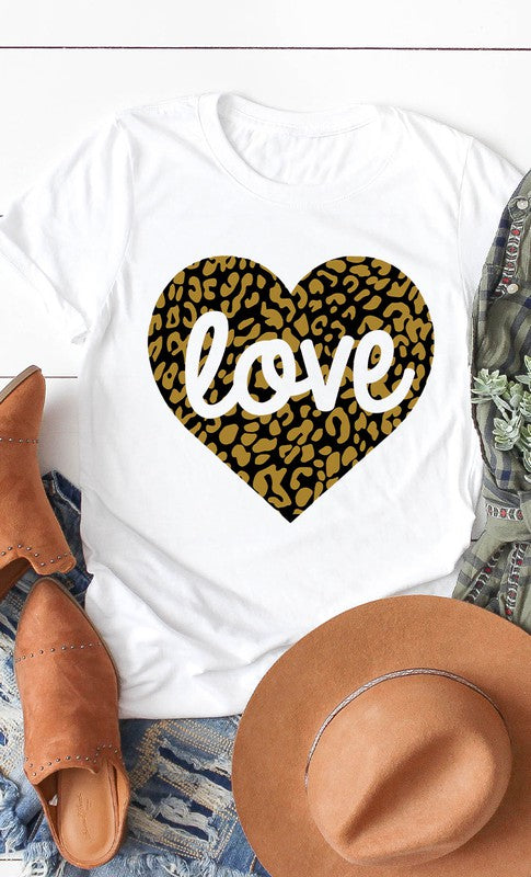 Love Leopard Heart Graphic Tee PLUS