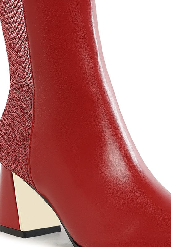 Mimosa Mesh Detail Pointy Ankle Boots