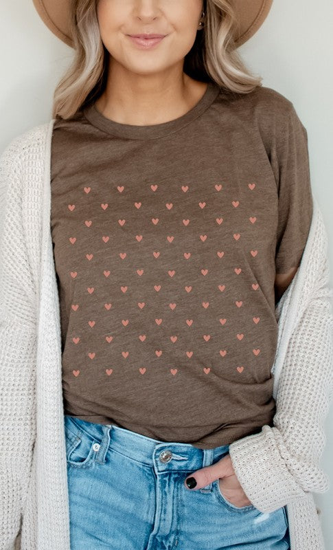 Polkadot Heart Grid Graphic Tee