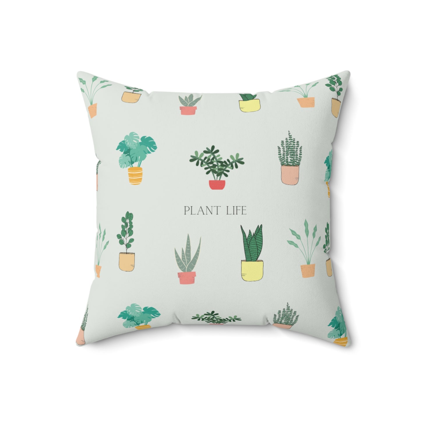 Plant Life – Boho Botanical Plant Lover Throw Pillow (18×18)