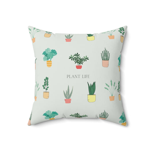 Plant Life – Boho Botanical Plant Lover Throw Pillow (18×18)