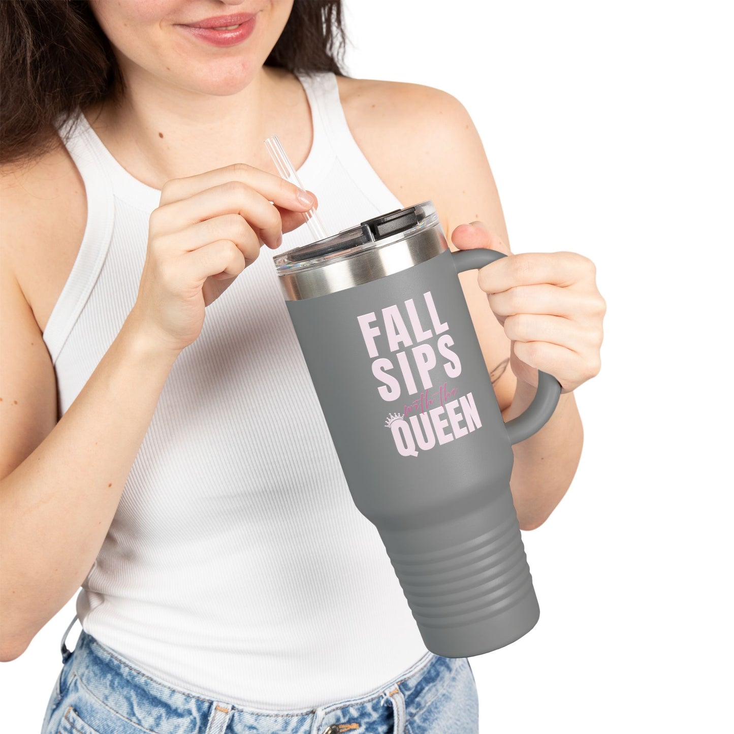 Fall Sips Queen Insulated Travel Mug