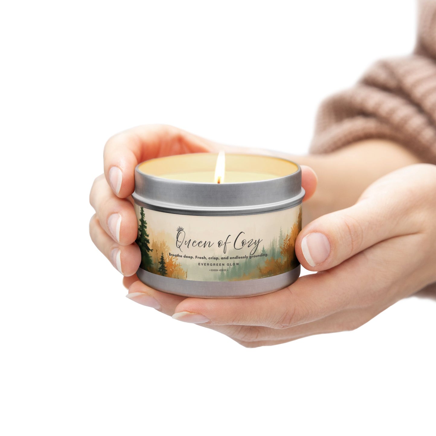 Queen of Cozy Tin Candles | Evergreen Glow