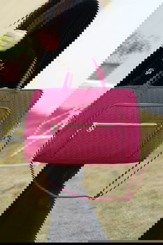 Assorted Color Quilted Solid Duffle Bag - The Queens Hanger Boutique