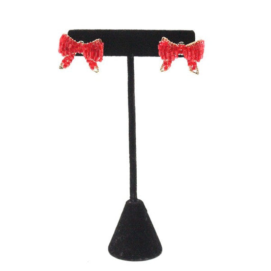 BOW SHAPED SHORT STUD EARINGS -  - The Queens Hanger Boutique -