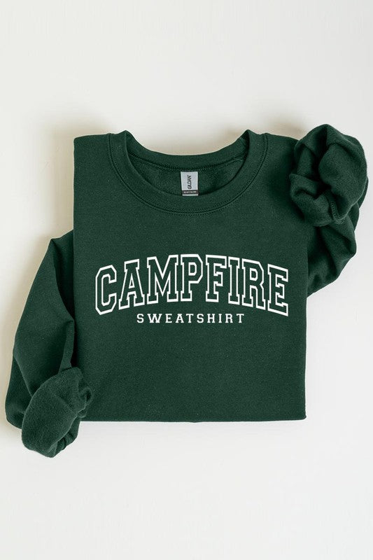 Campfire Sweatshirt Graphic Fleece Sweatshirts -  - The Queens Hanger Boutique -