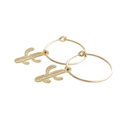 Charm Cactus Hoops -  - The Queens Hanger Boutique -