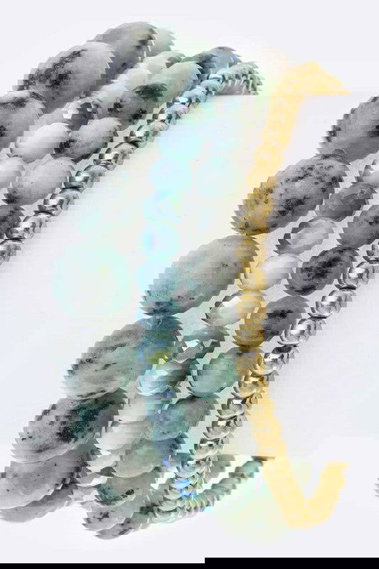 Colorful Gem Stretch Bracelets Set - The Queens Hanger Boutique