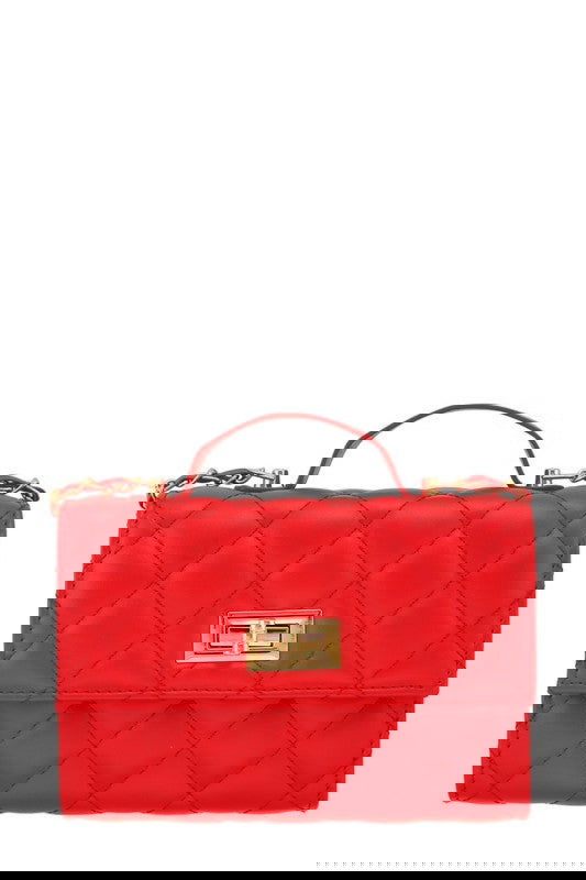 Diamond Quilted Rectangle Shape Crossbody Bag -  - The Queens Hanger Boutique -