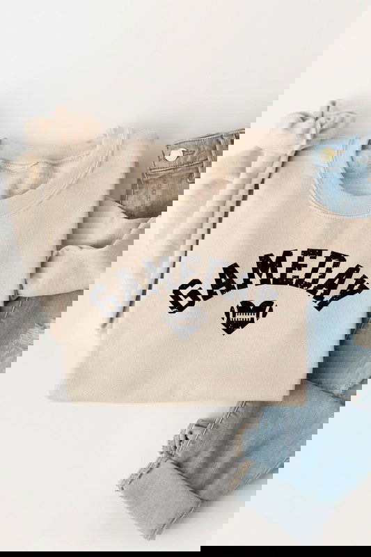 Game Day Football Heart Graphic Sweatshirts -  - The Queens Hanger Boutique -