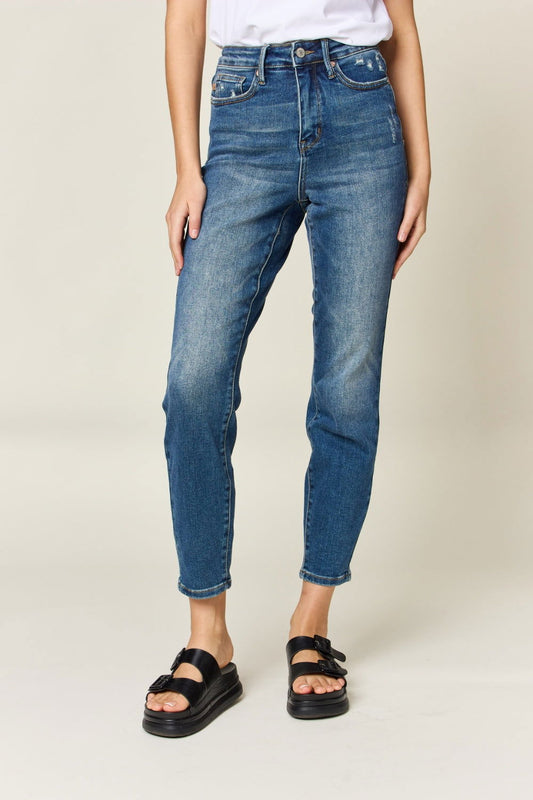 Judy Blue Full Size Tummy Control High Waist Slim Jeans - The Queens Hanger Boutique