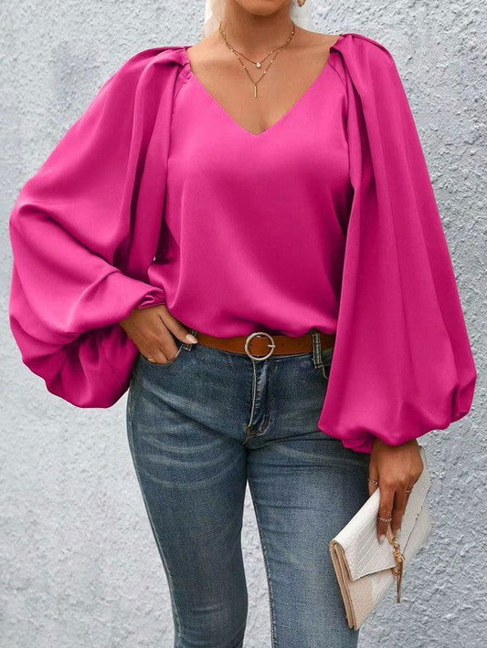 Lantern Sleeve Blouse - The Queens Hanger Boutique