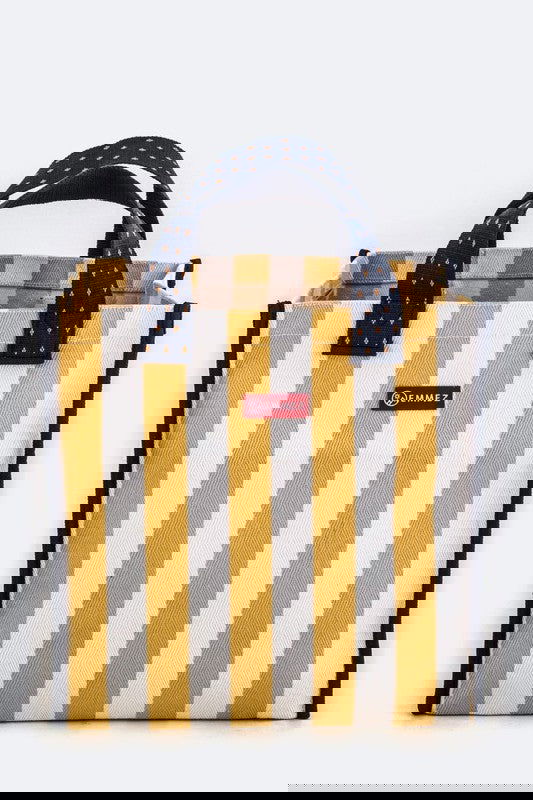 Large Yellow Canvas Shopping Tote -  - The Queens Hanger Boutique -